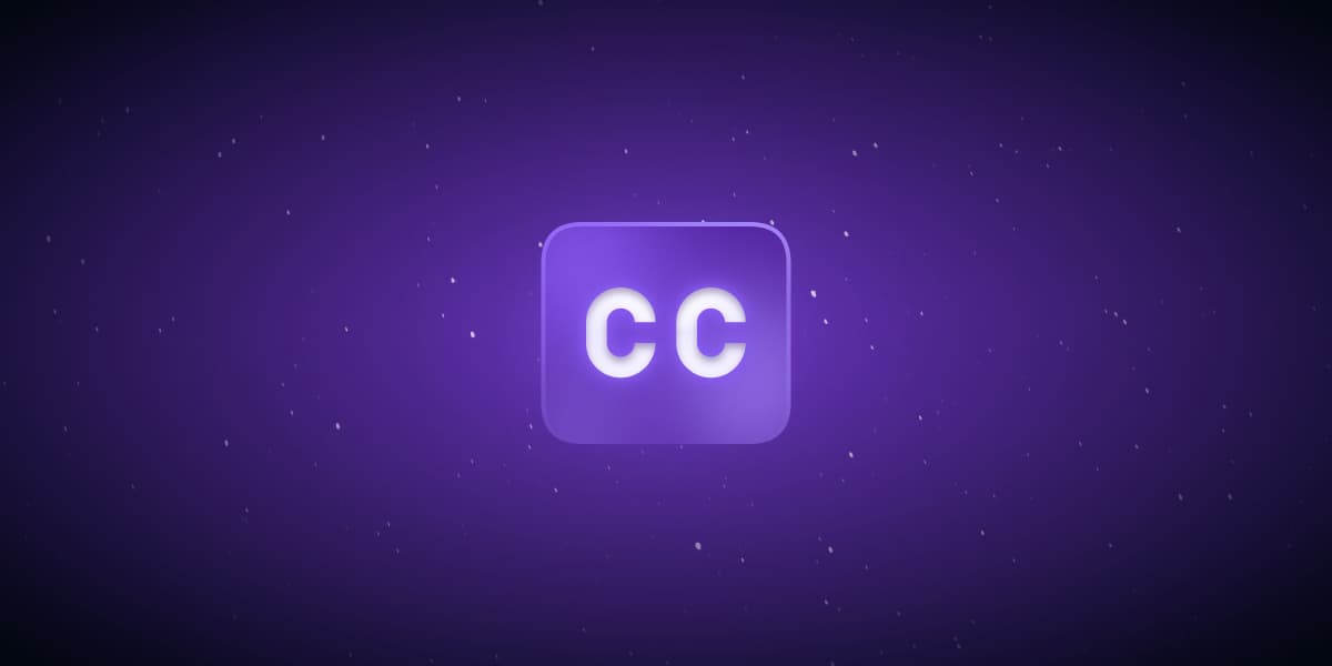 Closed caption logo floating in space